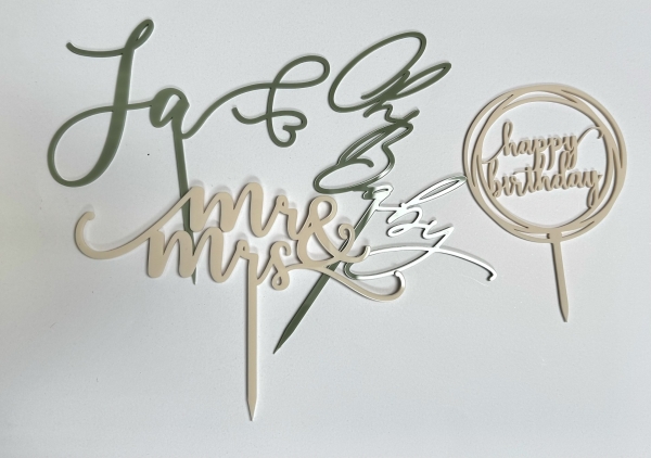 Individueller Topper mit Name und Wunschanlass - Fische
