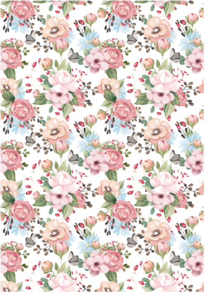 Schoko Transferfolie A4 - Blumen Bouquet