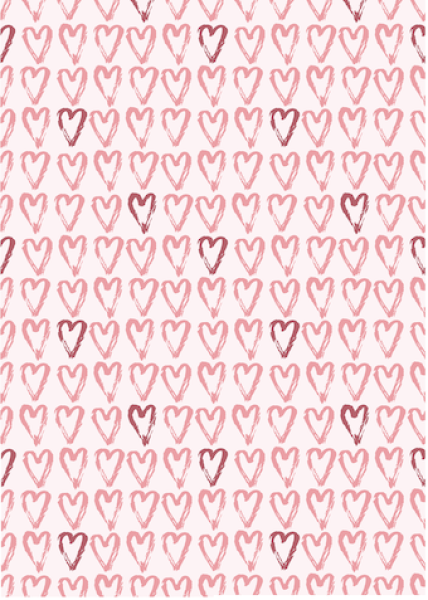 Schoko Transferfolie A4 - Herzen rosa