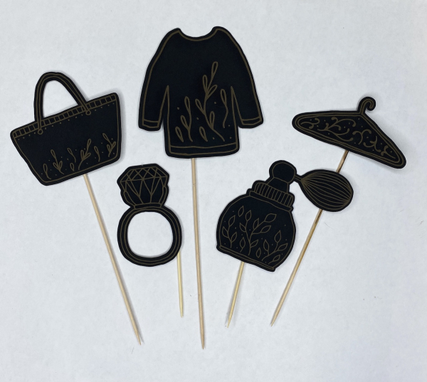 Topper graviert "Fashion" - 5er Set
