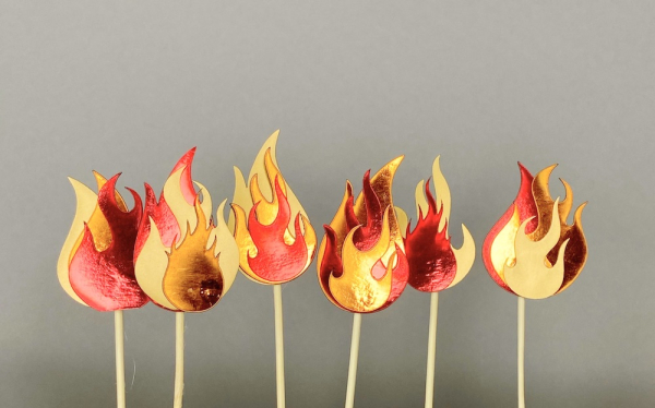 Papier Cupcake Topper Set "Flammen" 12 Stk.