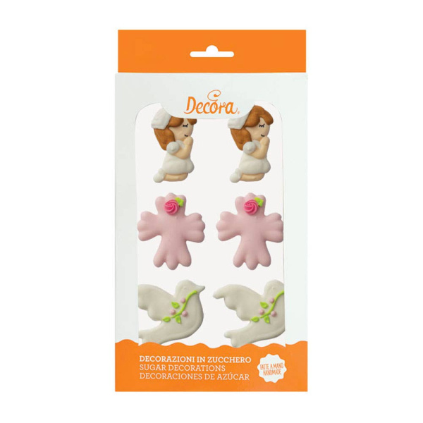 Zucker Dekor Erstkommunion Mädchen 6 Stk.