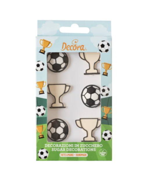 Decora Zucker Fußball Dekor 6 Stk.