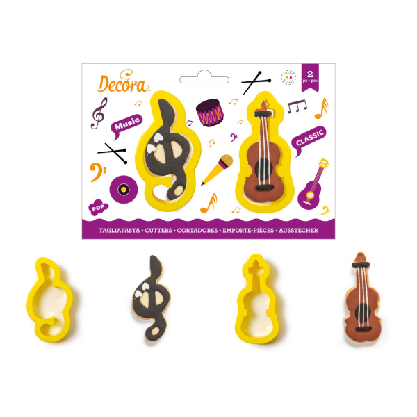 Violine & Notenschlüssel Kunststoff Ausstecher 2-teilig