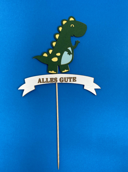 Sweet Rosie Papier-Topper "Alles Gute" mit Dino