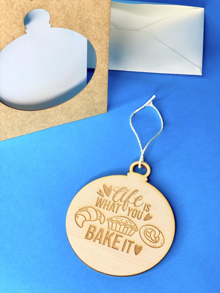 Grußkarte "Kitchen Slogan" mit Holzanhänger