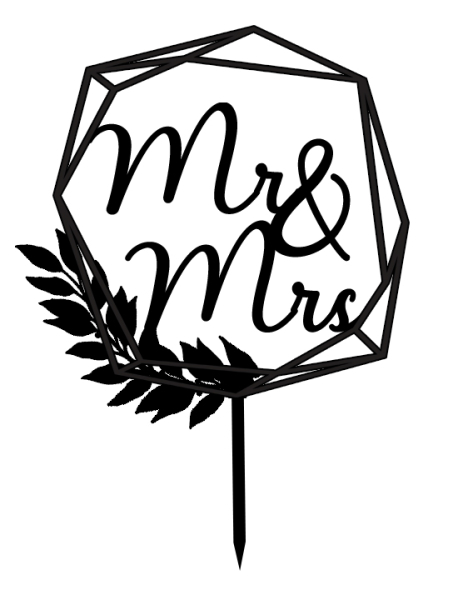 Topper "Mr&Mrs" im Polygon