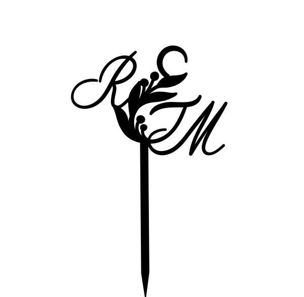 Individueller Topper "Initialen" floral