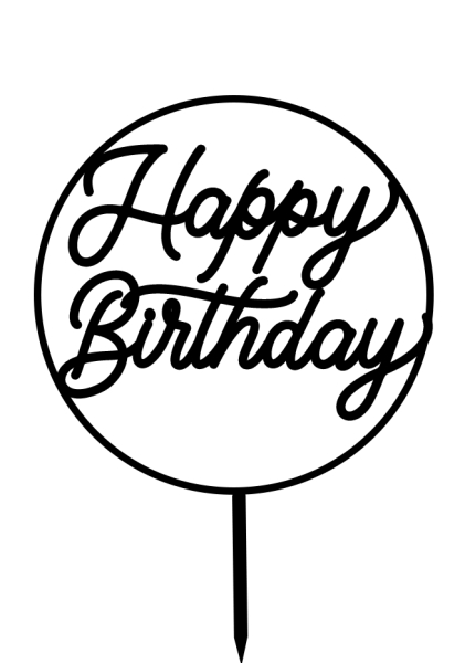 Topper "Happy Birthday" im Kreis