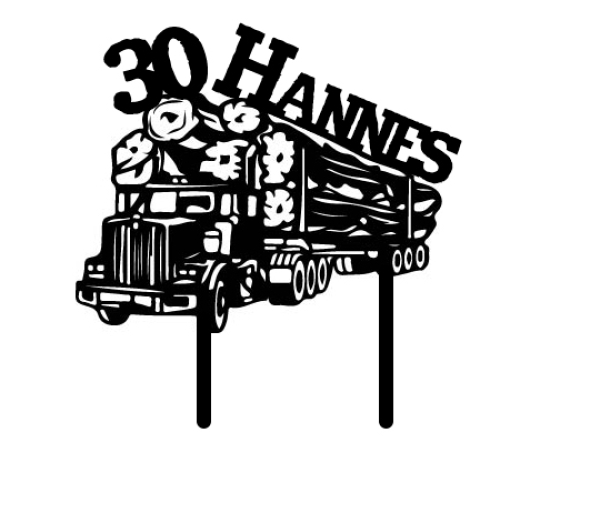 Individueller Topper "Holztruck" mit Name