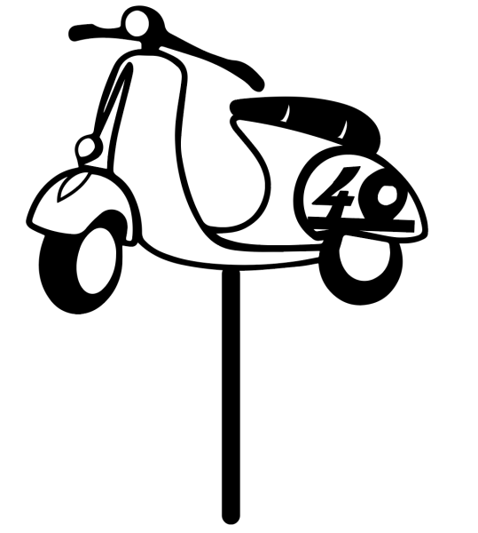 Topper Vespa mit Wunschzahl