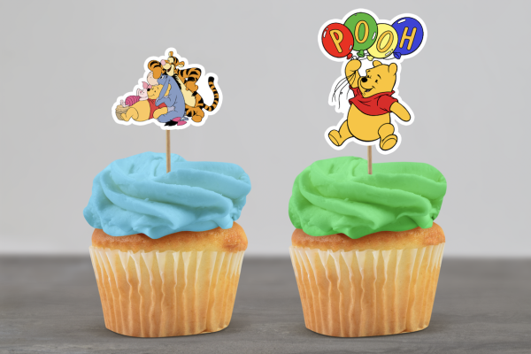Cupcake Topper Set "Winnie Pooh" 12 Stk. - Materialauswahl