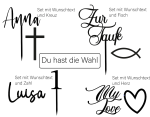 Individueller Topper "Wunschtext" mit Symbol