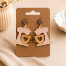 Ohrring "Küchenmaschine" Roségold Holz