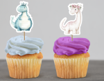 Cupcake Topper Set "Dino Sweet Pastell" 12 Stk. - Materialauswahl