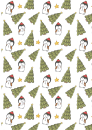 Schoko Transferfolie A4 - Christbaum mit Pinguine