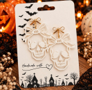 Totenkopf weiß Ohrringe mit 18karat Gold Stecker