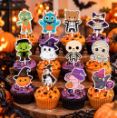 Halloween Cupcake Topper Set  Süße Monster 12 Stück