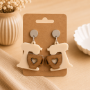 Ohrring "Küchenmaschine" Holz Creme