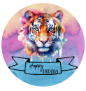 Ausdruck "Happy Birthday" - Watercolor Tiger
