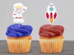 Cupcake Topper Set "Astronaut" 12 Stk. - Materialauswahl