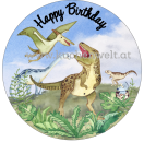 Ausdruck "Happy Birthday" mit Dinosaurier